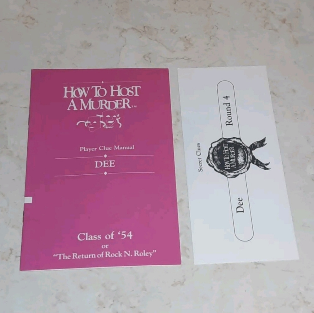 Vintage 1987 How To Host A Murder Game Replacement Piece The Class Of '54 DEE